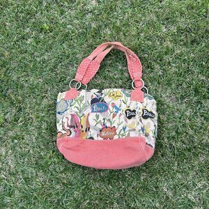 Sakroots By The Sak Artist Circle pink Peace Print Tote Bag Coated Canvas RARE
